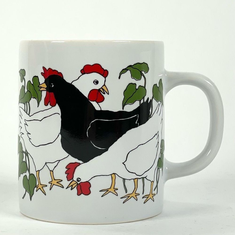 Vintage Chicken Farm Ceramic Coffee‎ Mug San Francisco Cottagecore Farmhouse